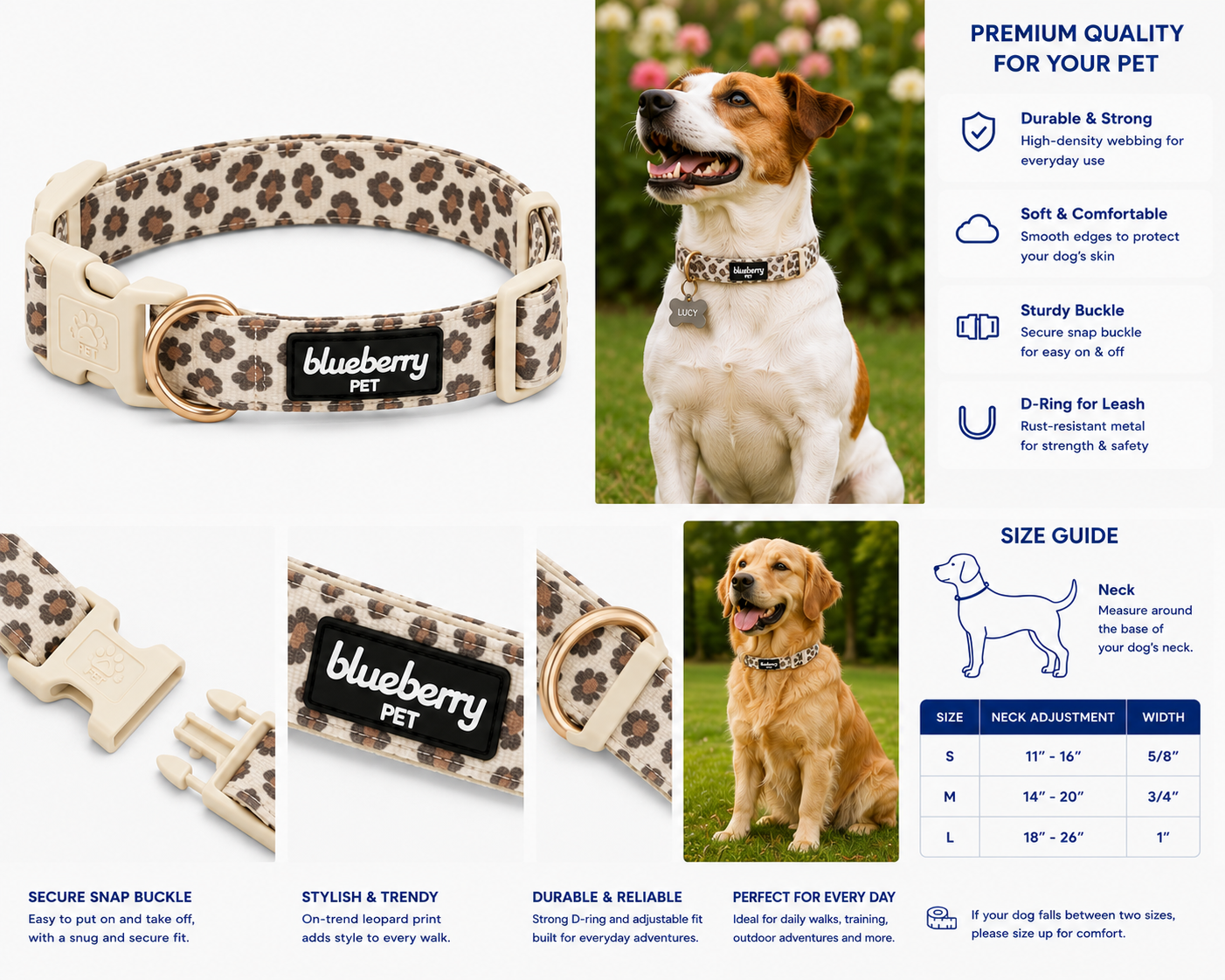 SportPet Leopard Print Pet Collar