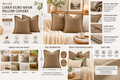 Khaki Linen Euro Sham Pillow Covers