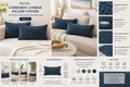 Blue Boho Lumbar Pillow Covers