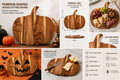 Pumpkin Shaped Wooden Cutting Board