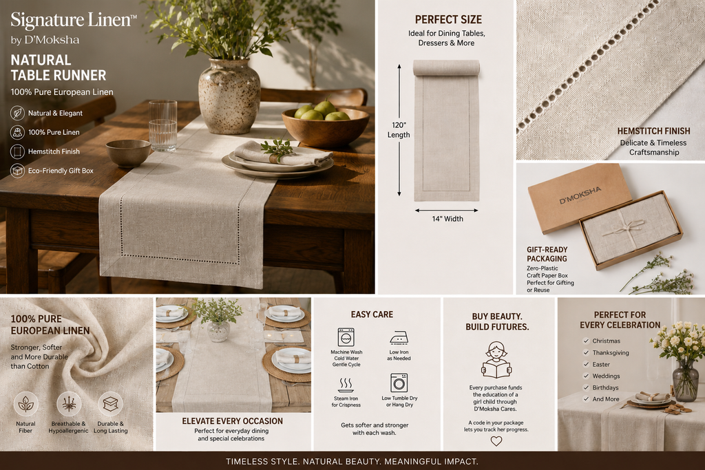 Natural Linen Table Runner
