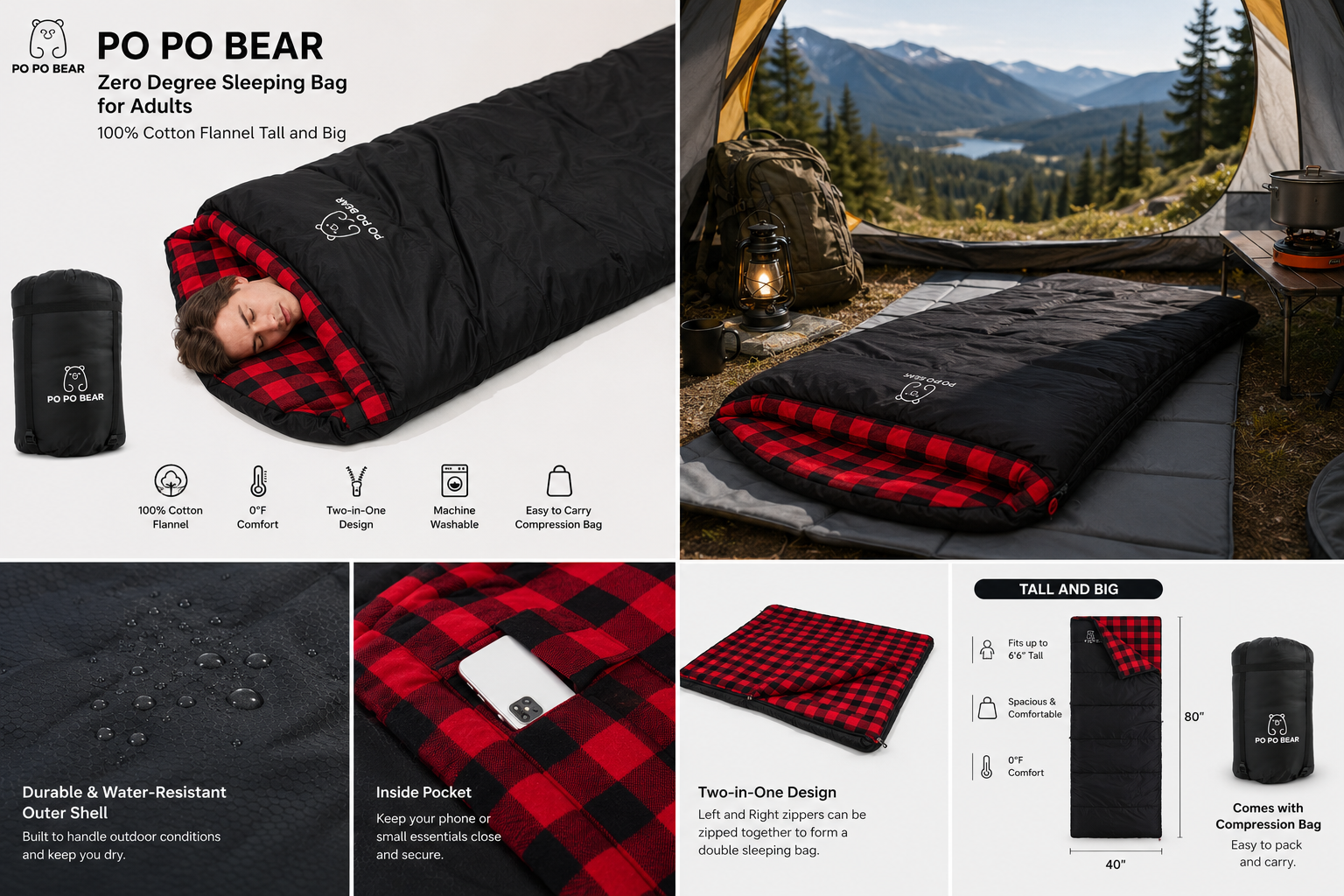 PO PO BEAR Zero Degree Sleeping Bag