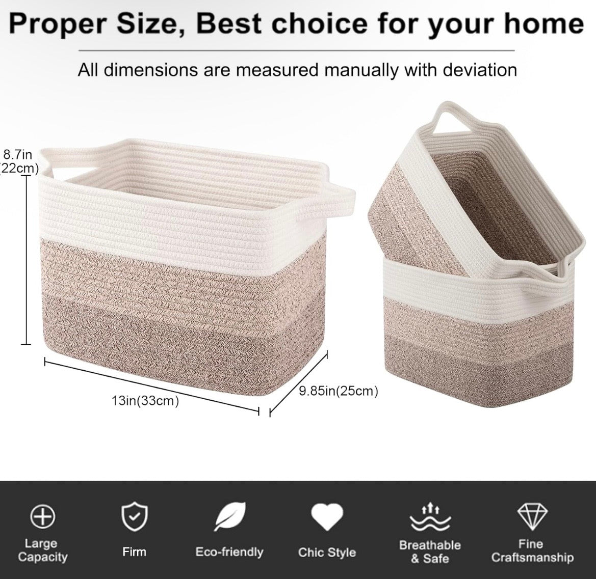 OIAHOMY Woven Storage Basket Set