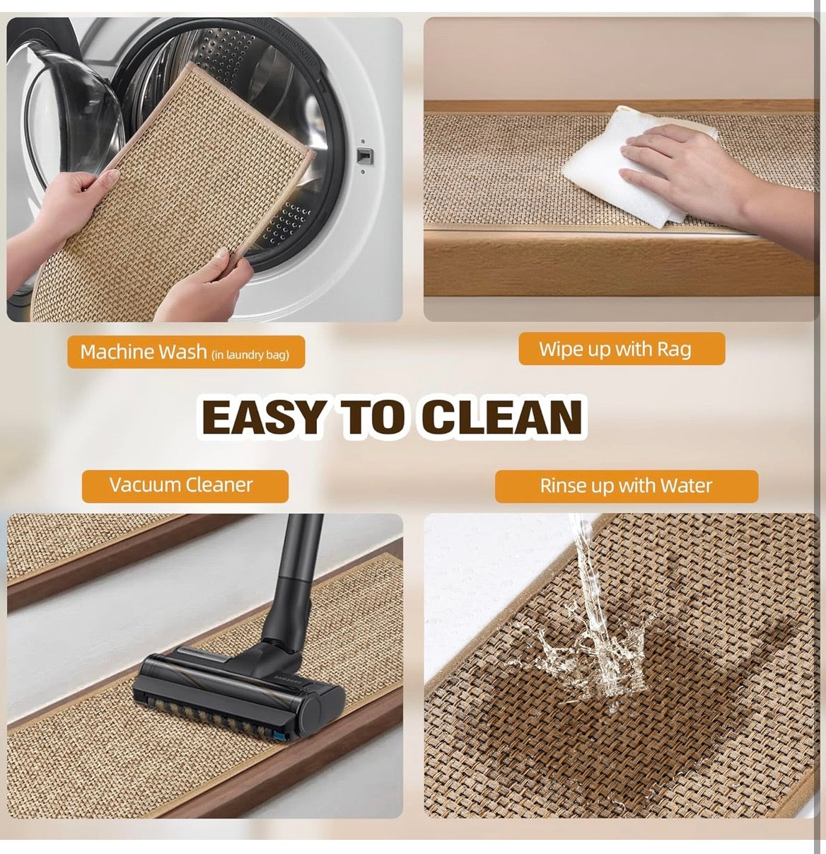 Non-Slip Chenille Stair Treads
