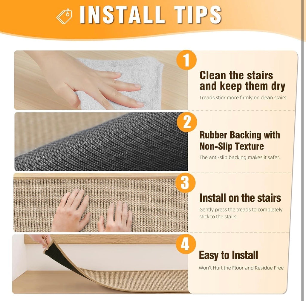Non-Slip Chenille Stair Treads