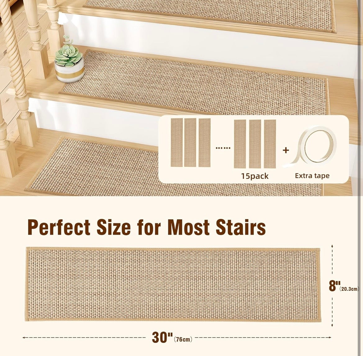 Non-Slip Chenille Stair Treads