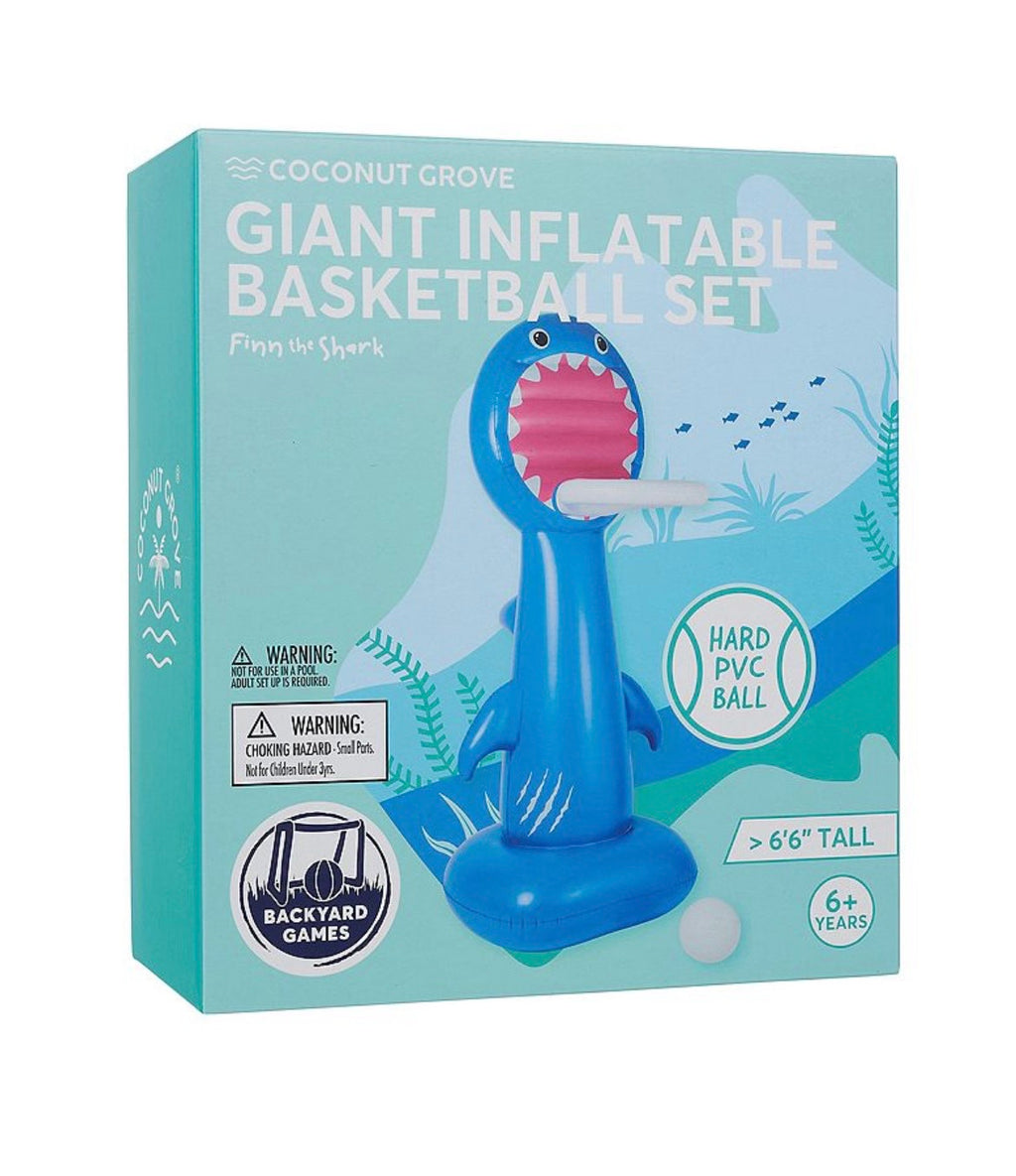 Giant Inflatable Shark Basketball Set