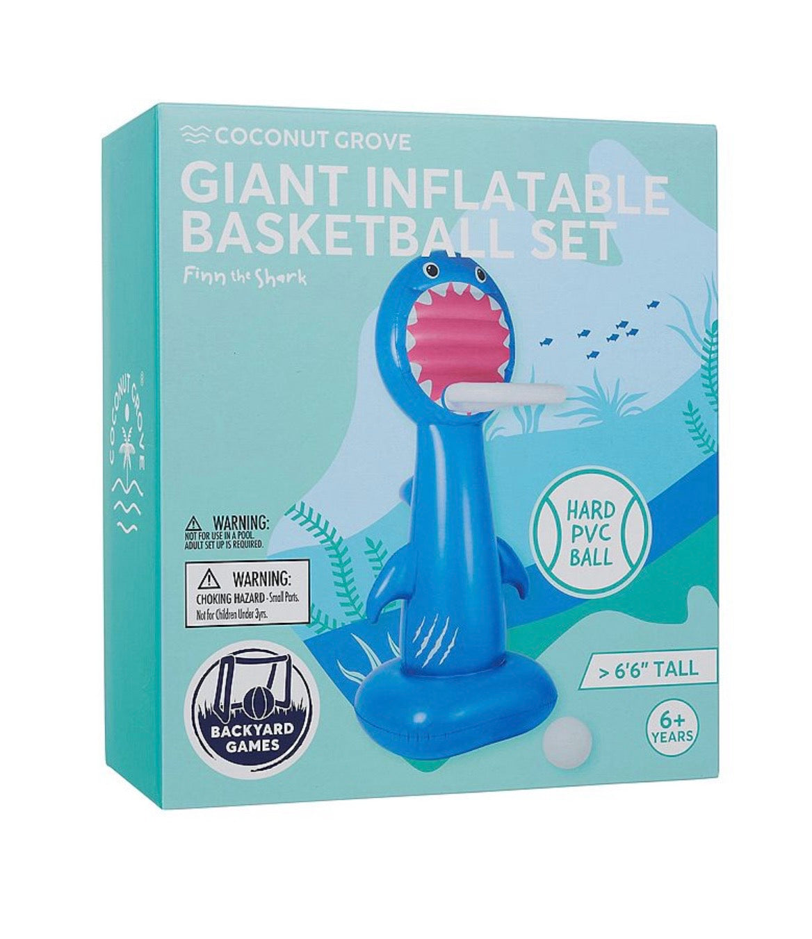 Giant Inflatable Shark Basketball Set