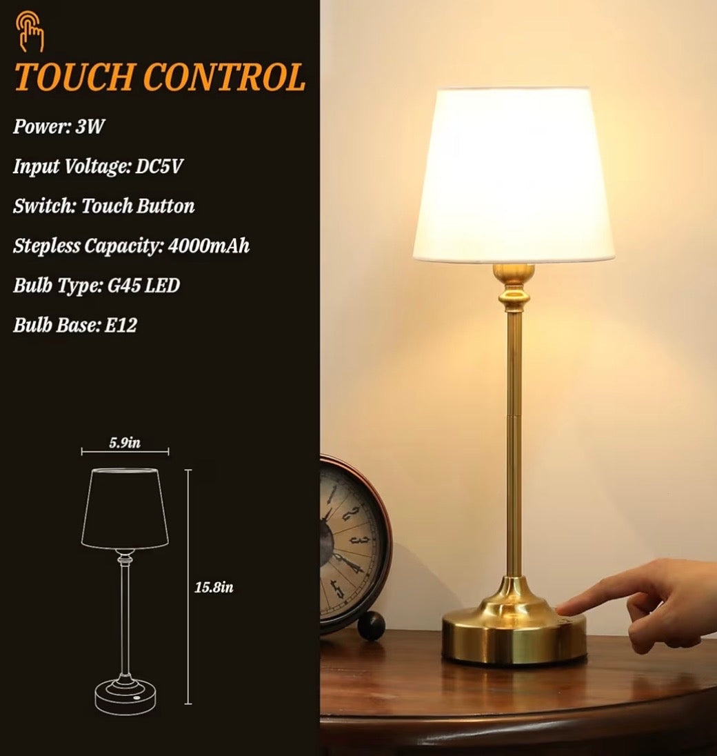 Gold Cordless Rechargeable Table Lamps