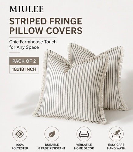 Farmhouse Fringe Pillow Covers
