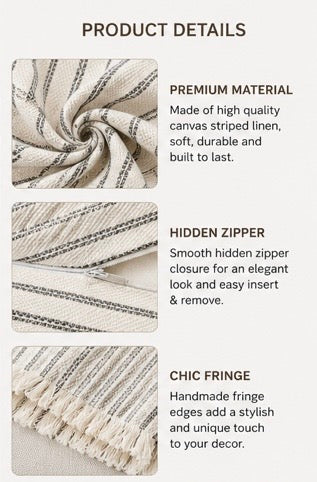 Farmhouse Fringe Pillow Covers
