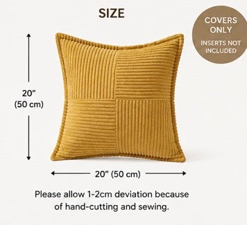 Gold Boho Corduroy Pillow Covers