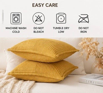 Gold Boho Corduroy Pillow Covers