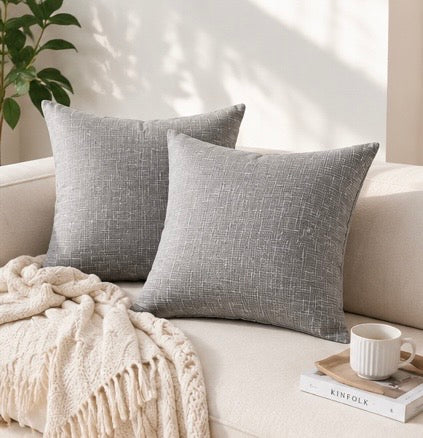Neutral Linen Throw Pillow Covers