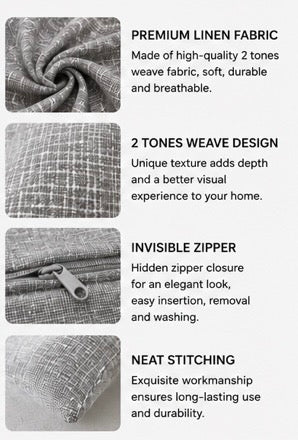 Neutral Linen Throw Pillow Covers