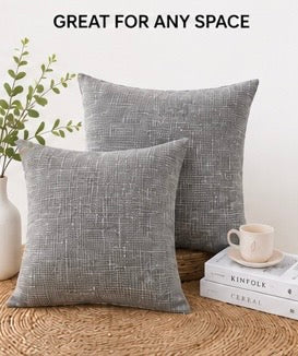 Neutral Linen Throw Pillow Covers