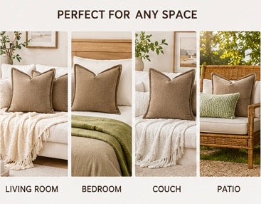 Khaki Linen Euro Sham Pillow Covers
