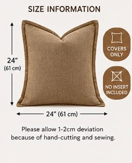 Khaki Linen Euro Sham Pillow Covers