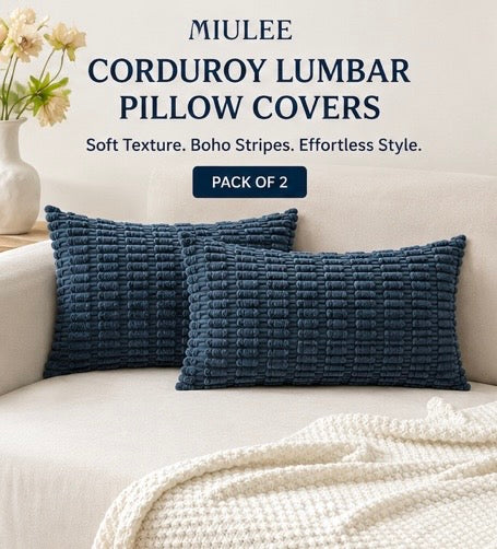 Blue Boho Lumbar Pillow Covers