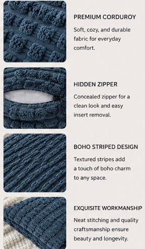 Blue Boho Lumbar Pillow Covers
