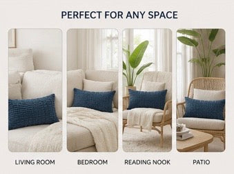 Blue Boho Lumbar Pillow Covers