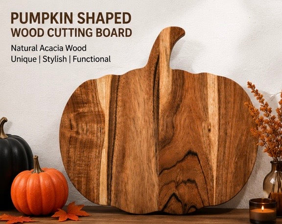 Pumpkin Shaped Wooden Cutting Board