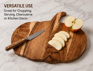 Pumpkin Shaped Wooden Cutting Board